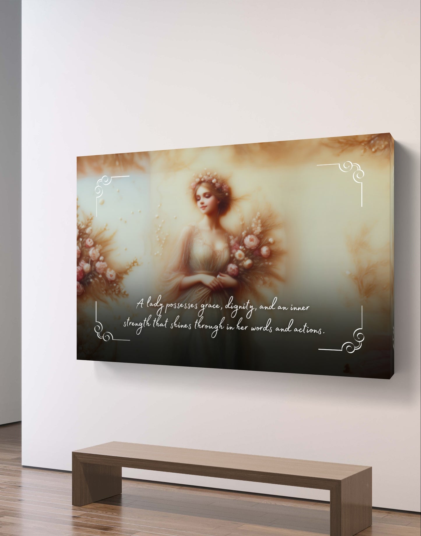100480 A lady possesses grace, dignity, and an inner strength that shines through in her words and actions.