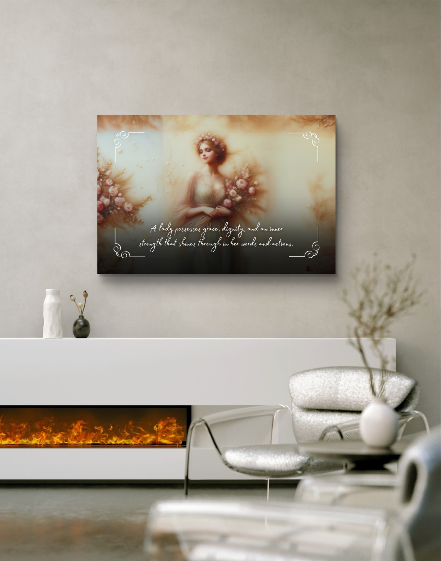 100480 A lady possesses grace, dignity, and an inner strength that shines through in her words and actions.
