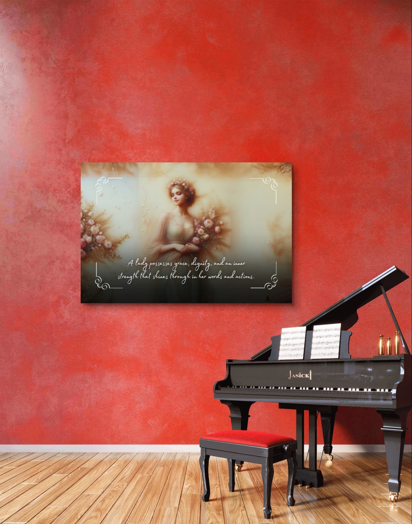100480 A lady possesses grace, dignity, and an inner strength that shines through in her words and actions.