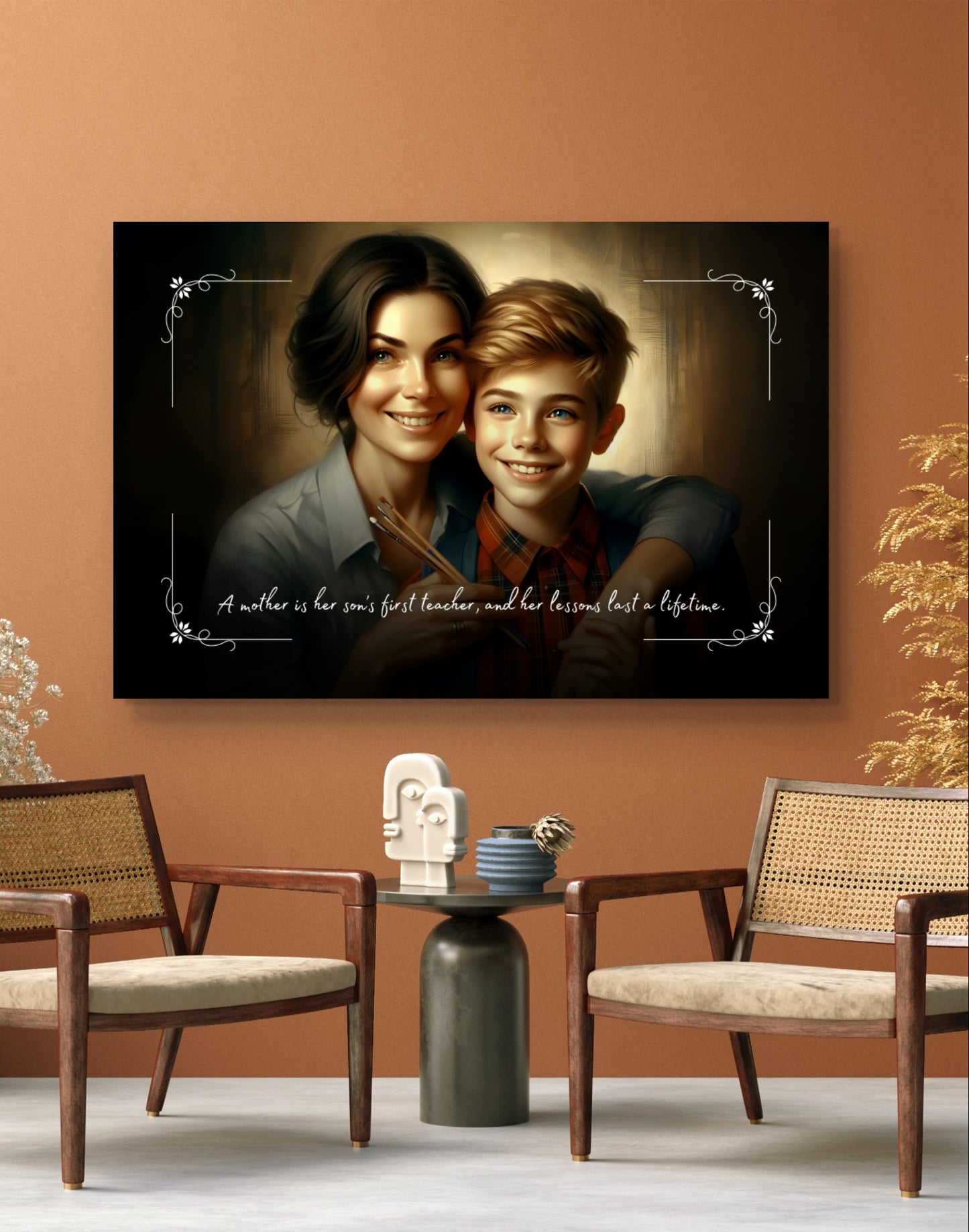 100540 A mother is her son’s first teacher, and her lessons last a lifetime.