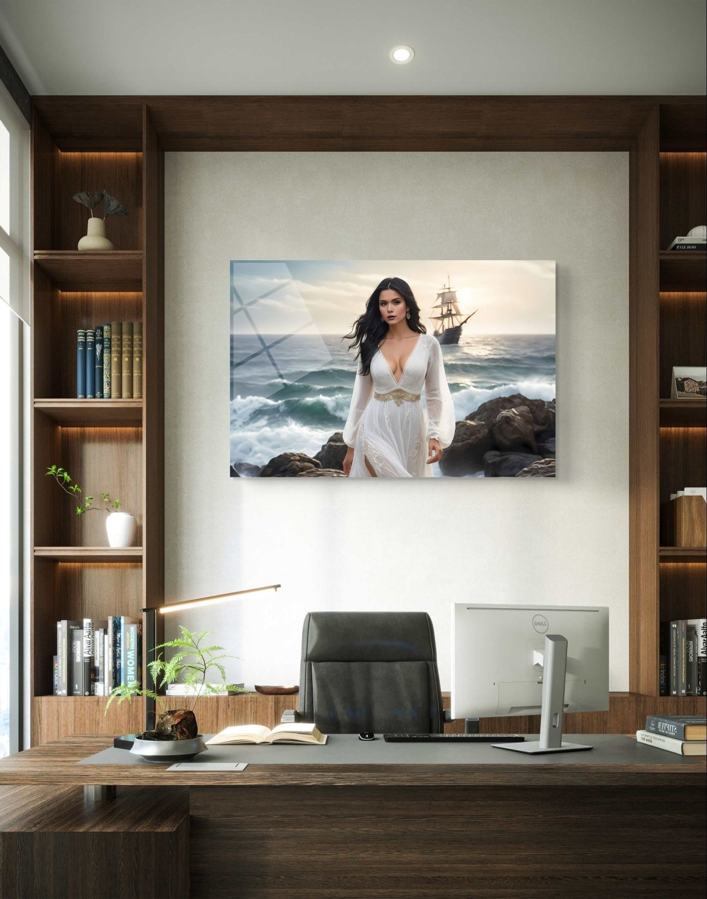 100881 WHITE LONG-SLEEVED DRESS LADY