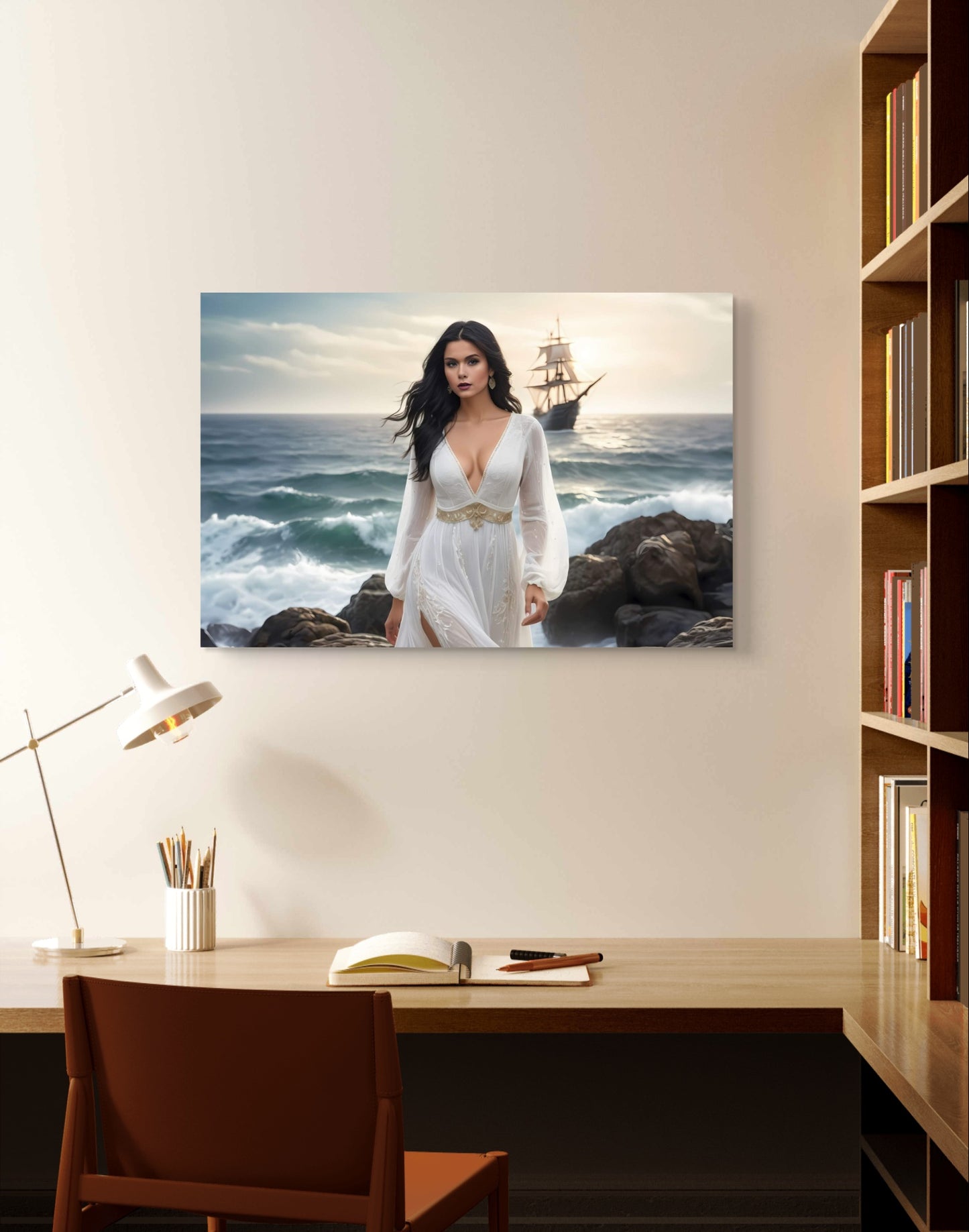100881 WHITE LONG-SLEEVED DRESS LADY