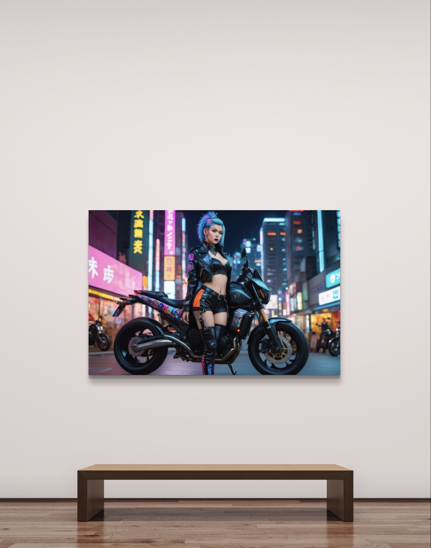101062 SEXY GIRL ON A MOTOR CYCLE CYBERPUNK