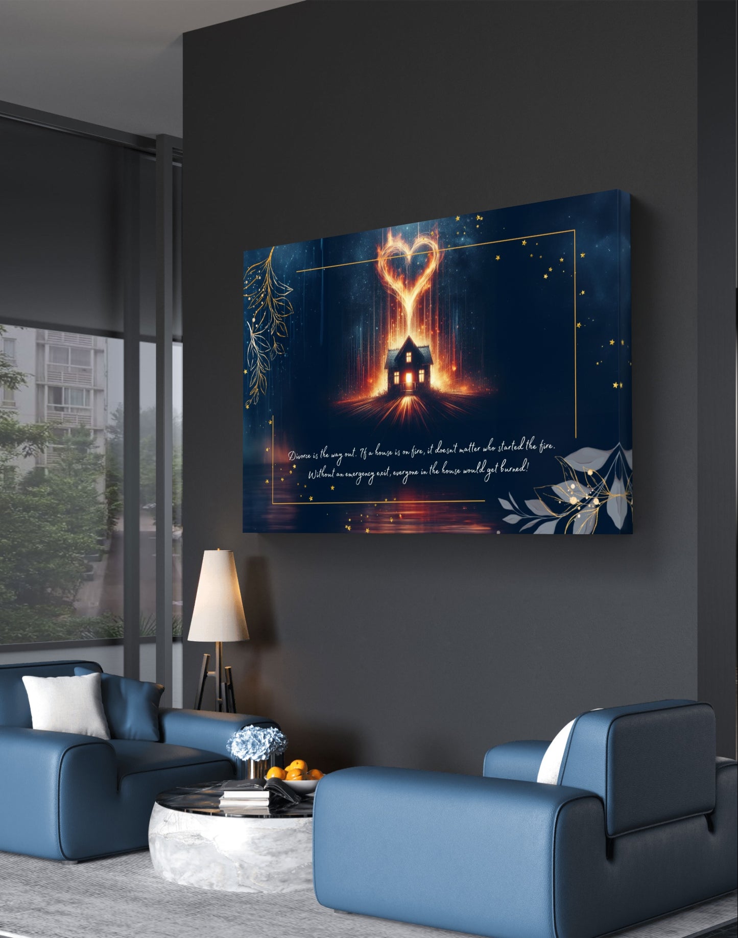 100439 Divorce is the way out. If a house is on fire, it doesn’t matter who started the fire. Without an emergency exit, everyone in the house would get burned!