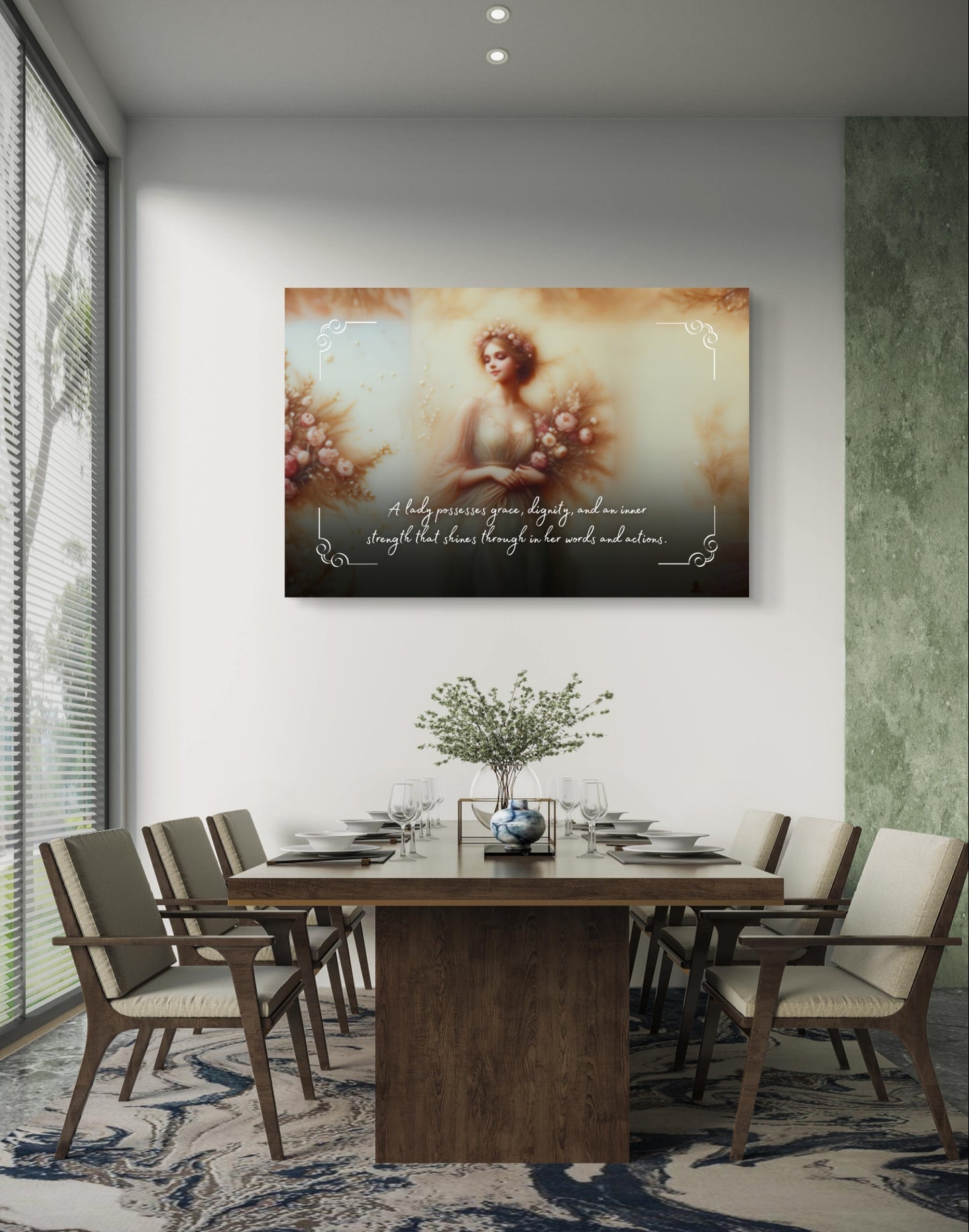 100480 A lady possesses grace, dignity, and an inner strength that shines through in her words and actions.