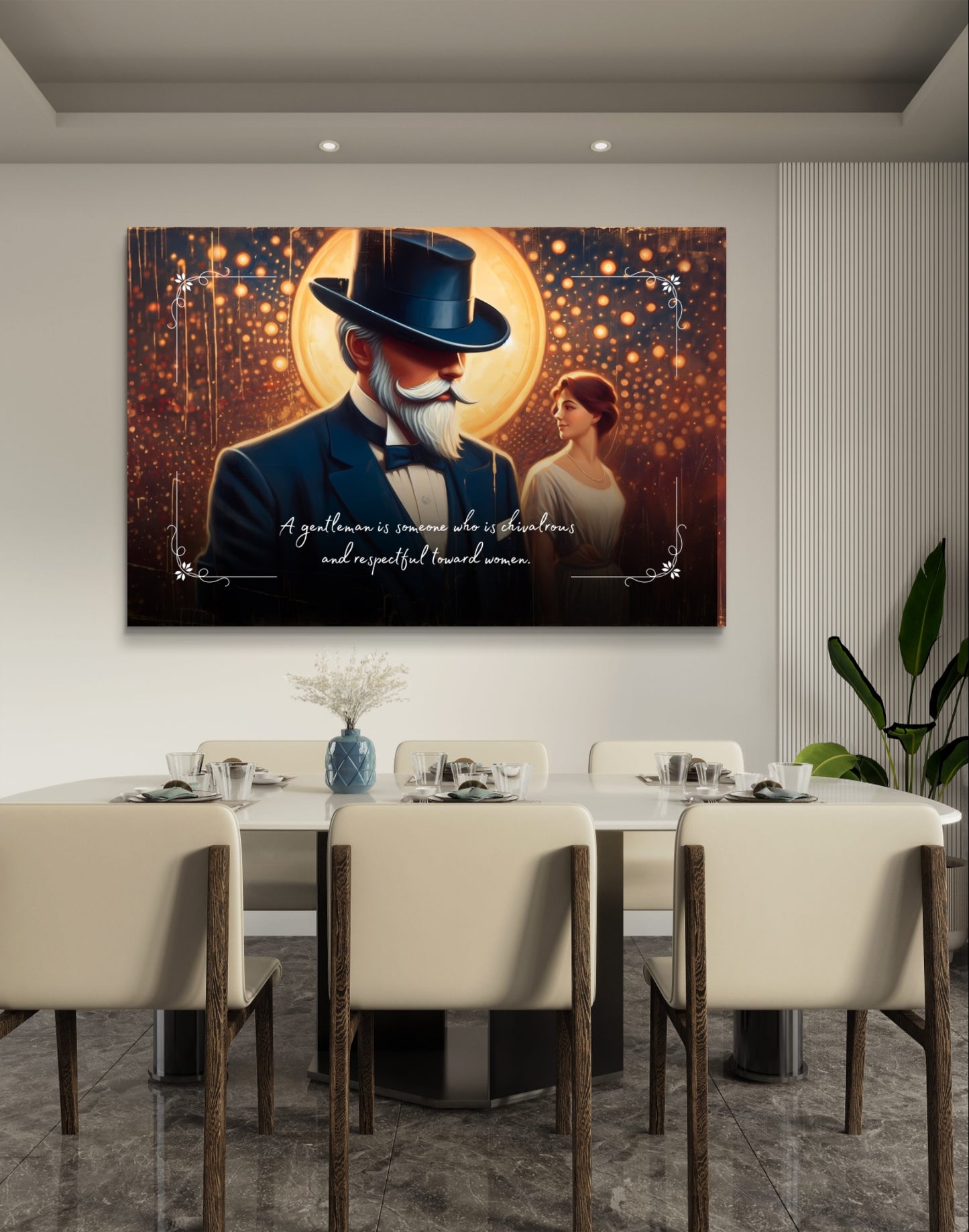 100476 A gentleman is someone who is chivalrous and respectful toward women.