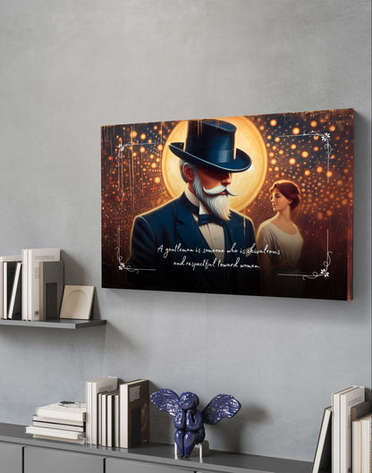 100476 A gentleman is someone who is chivalrous and respectful toward women.