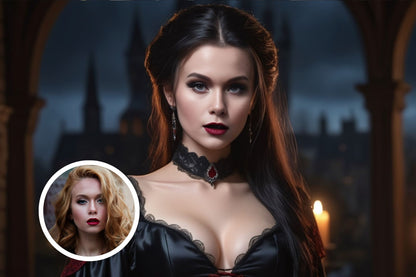 100884 ELEGANT DARK DRESS, GOTHIC LADY
