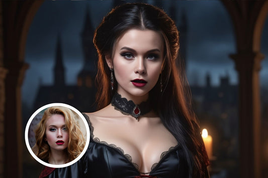 100884 ELEGANT DARK DRESS, GOTHIC LADY