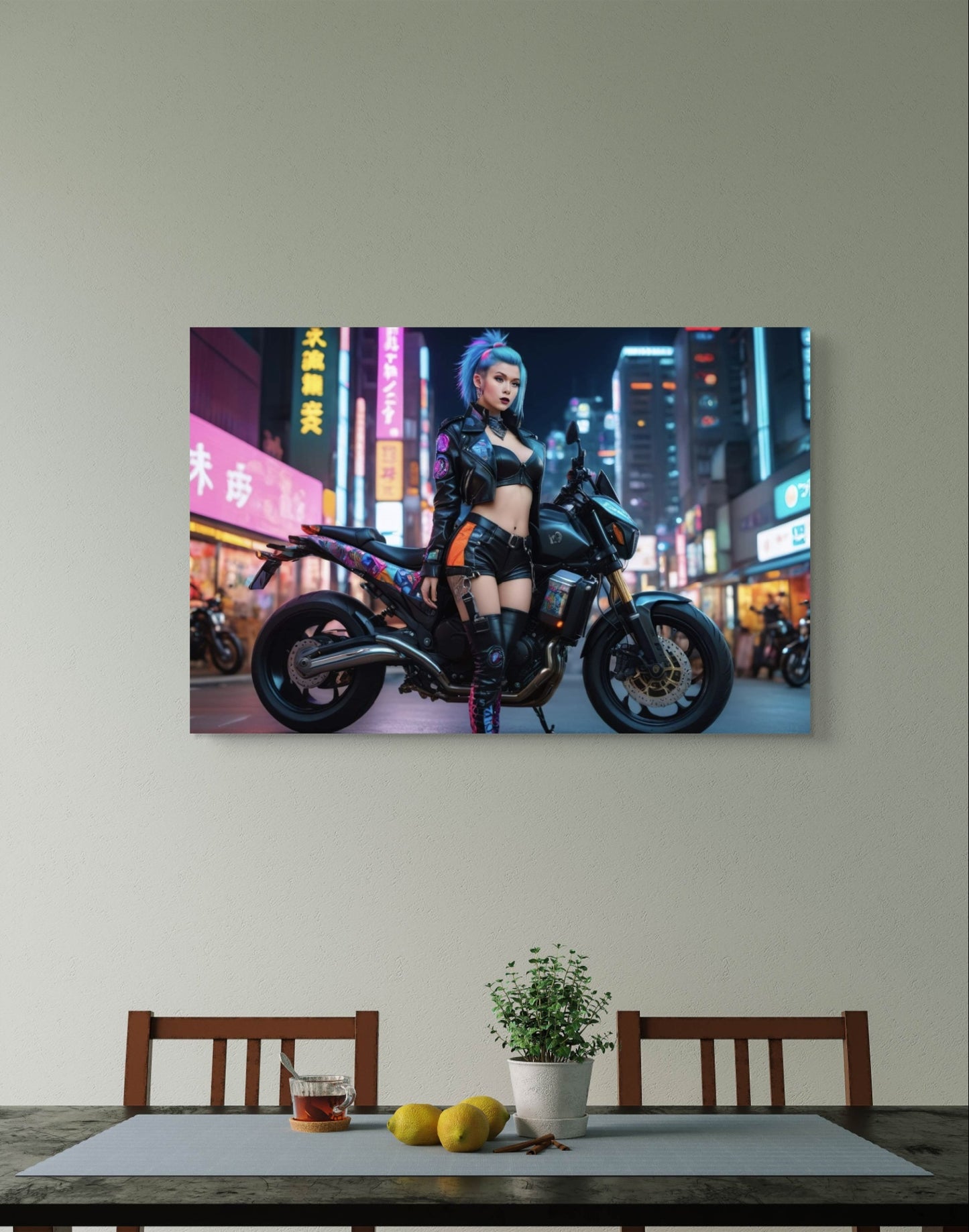 101062 SEXY GIRL ON A MOTOR CYCLE CYBERPUNK
