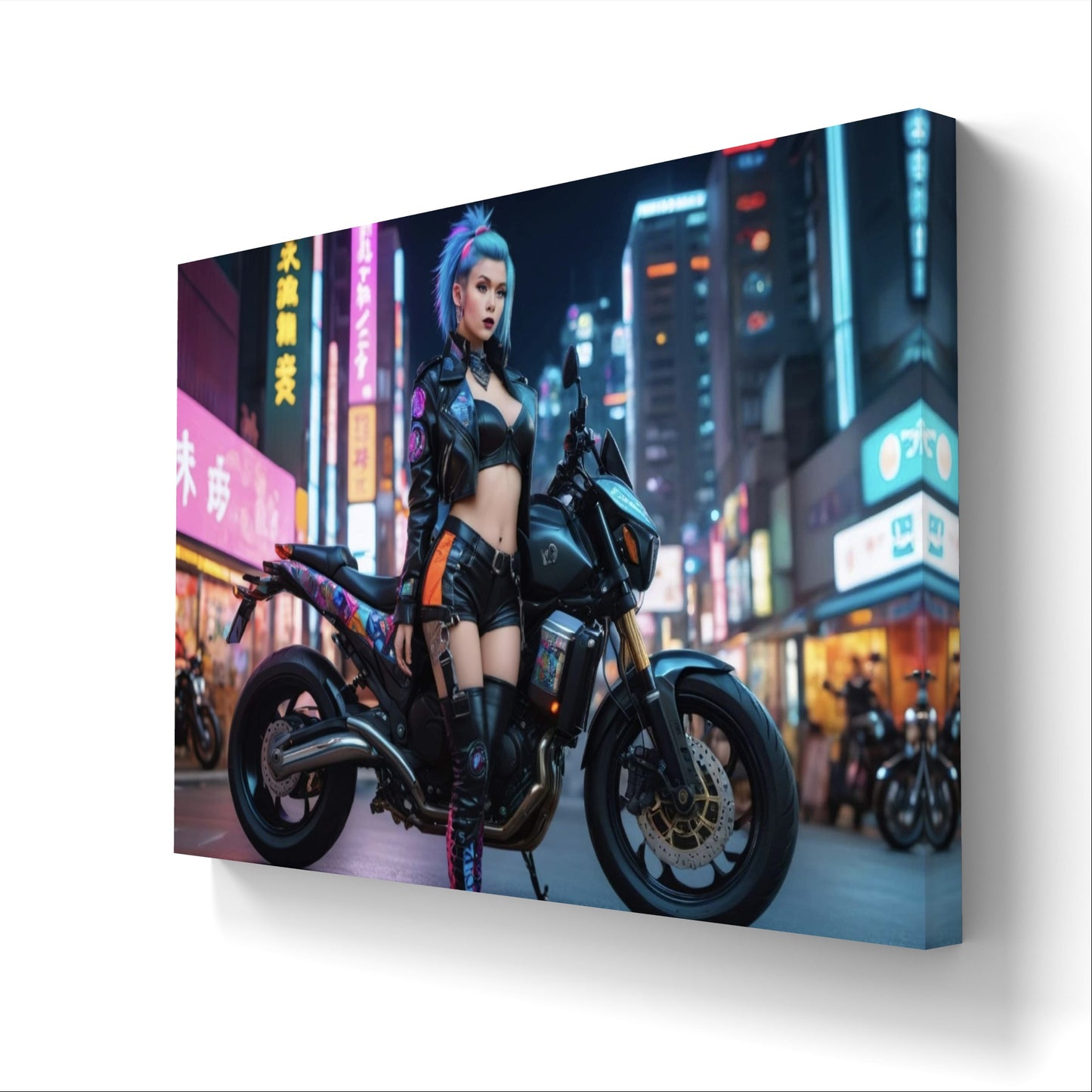 101062 SEXY GIRL ON A MOTOR CYCLE CYBERPUNK