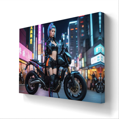 101062 SEXY GIRL ON A MOTOR CYCLE CYBERPUNK