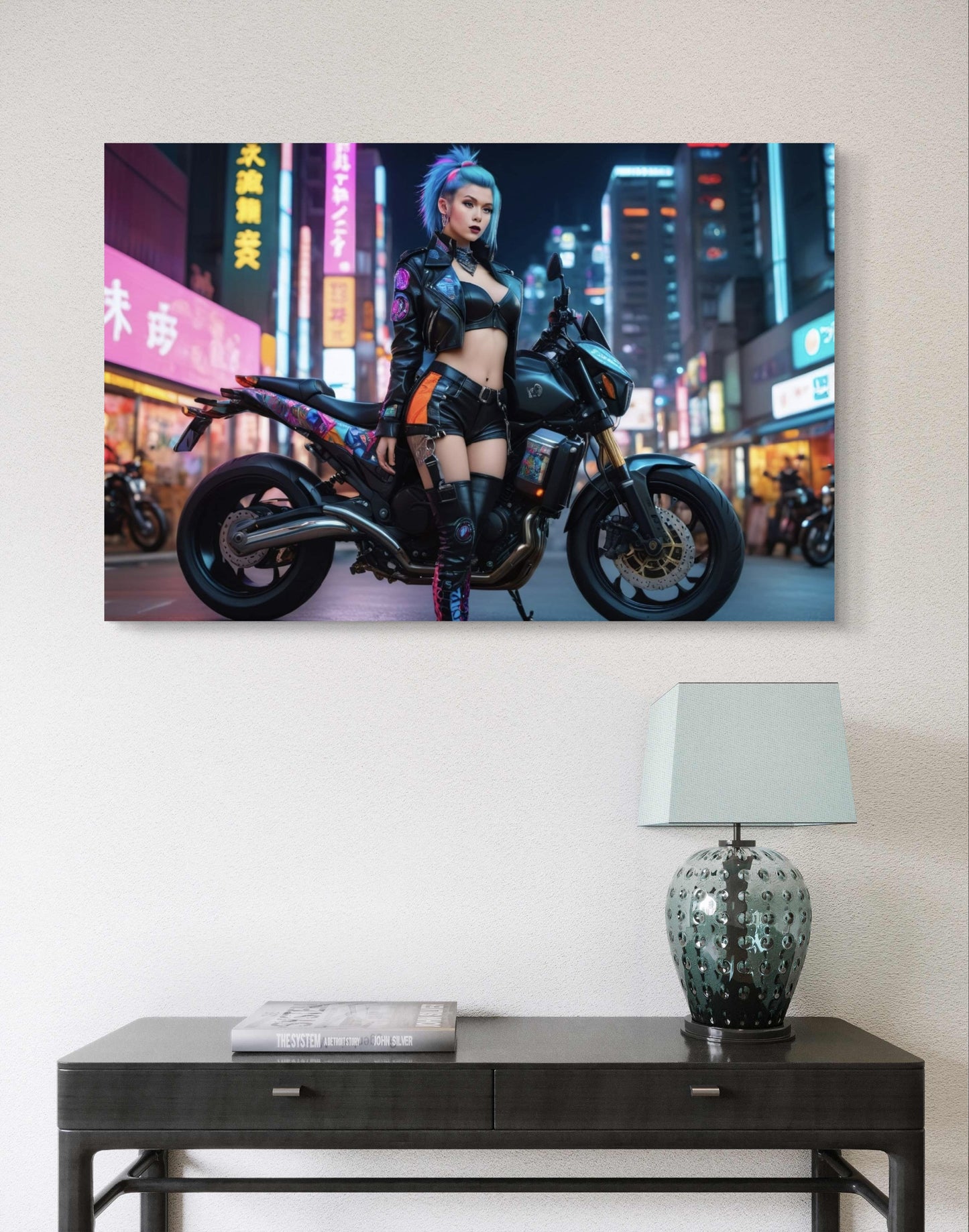 101062 SEXY GIRL ON A MOTOR CYCLE CYBERPUNK