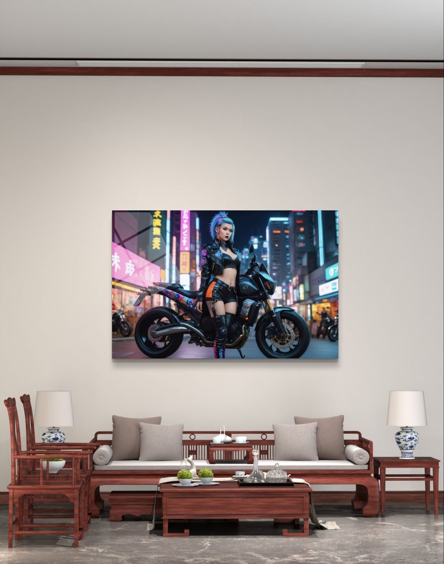 101062 SEXY GIRL ON A MOTOR CYCLE CYBERPUNK