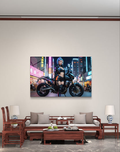 101062 SEXY GIRL ON A MOTOR CYCLE CYBERPUNK
