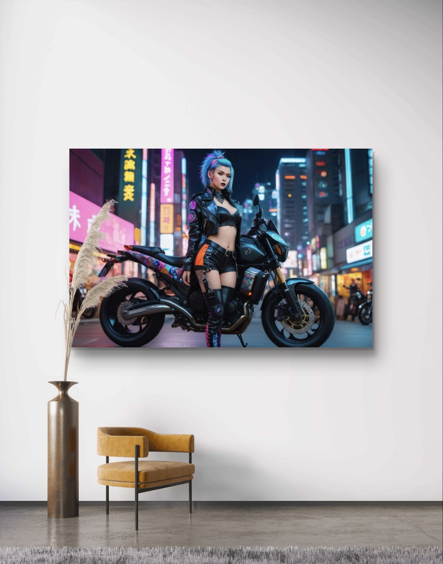 101062 SEXY GIRL ON A MOTOR CYCLE CYBERPUNK