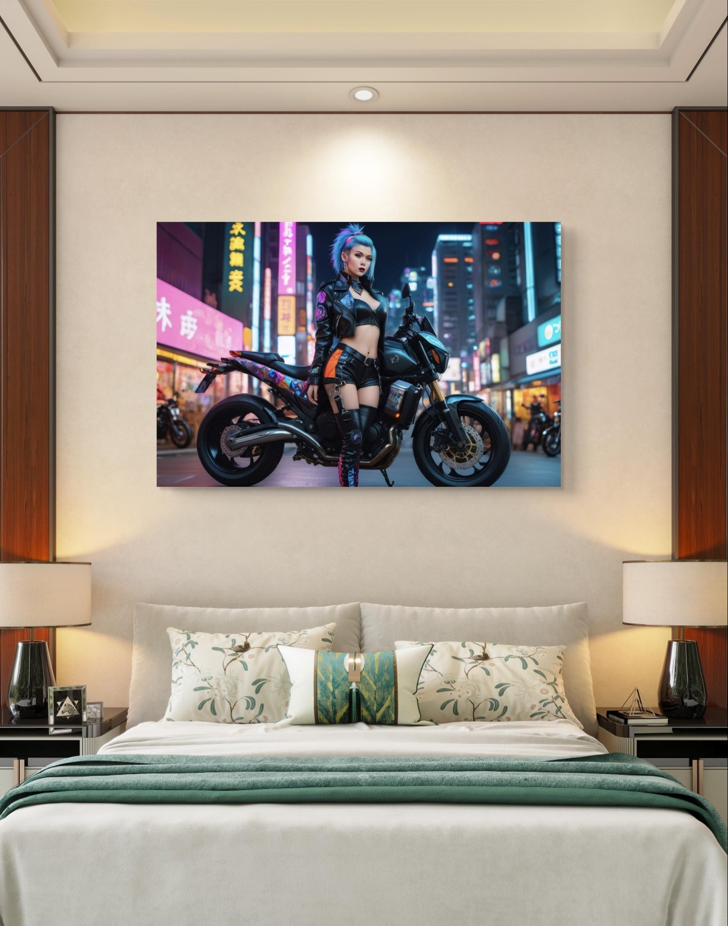 101062 SEXY GIRL ON A MOTOR CYCLE CYBERPUNK