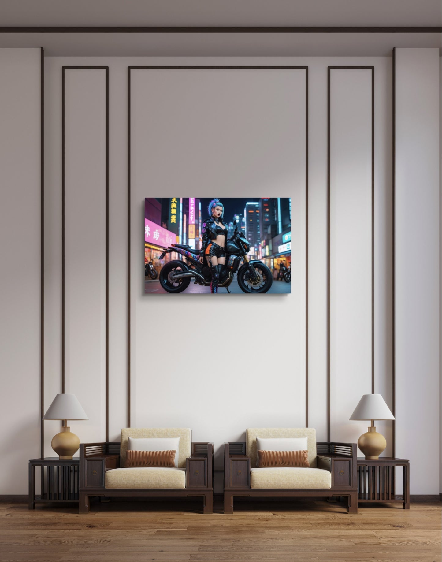 101062 SEXY GIRL ON A MOTOR CYCLE CYBERPUNK