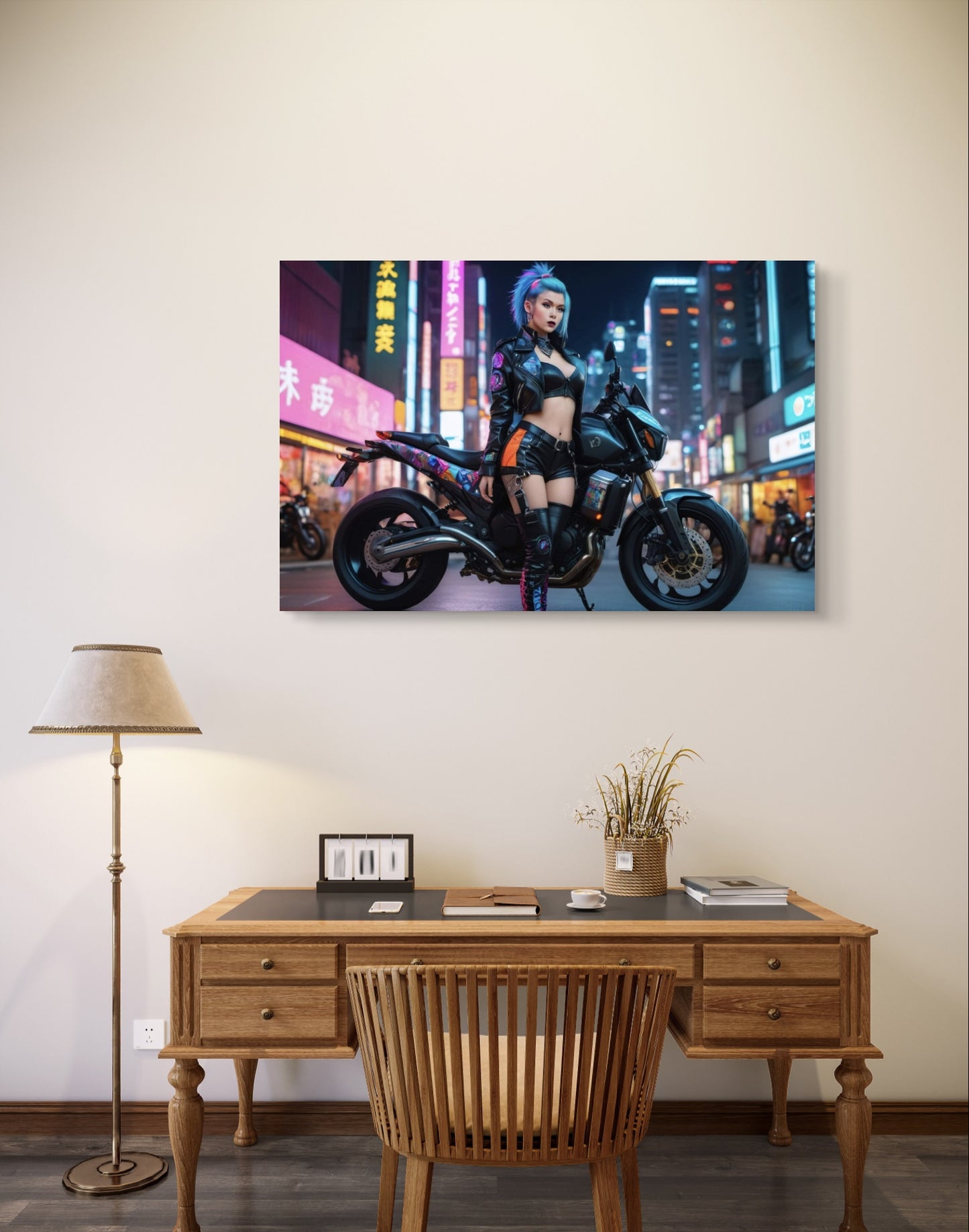 101062 SEXY GIRL ON A MOTOR CYCLE CYBERPUNK