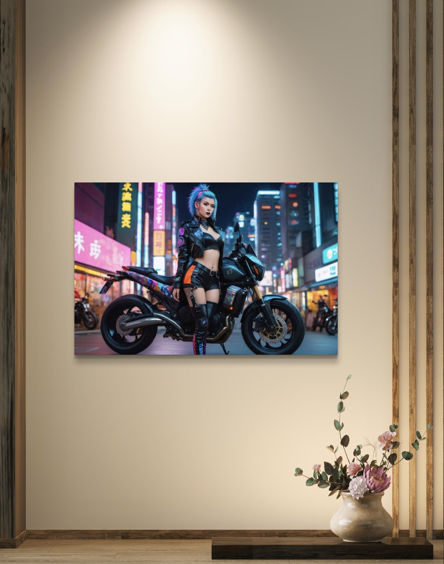 101062 SEXY GIRL ON A MOTOR CYCLE CYBERPUNK